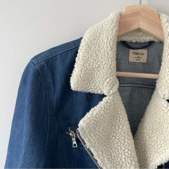 Denim Jacket with Sherpa Collar - Picture 2 of 3